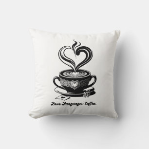 Love Language Coffee Mug Minimalist Valentine's Throw Pillow