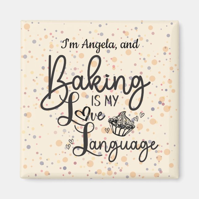 Love Langue Baking Magnet personnalisé (Devant)
