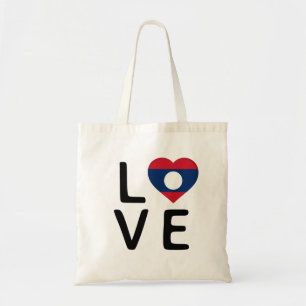 Love - Laos Flag Tote Bag