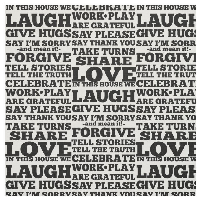 Love Laugh Quote Print Pattern Fabric (Swatch)