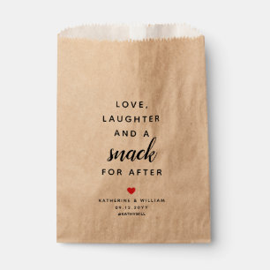 Love, Laughter And Snack for After Wedding Snack  Favour Bag