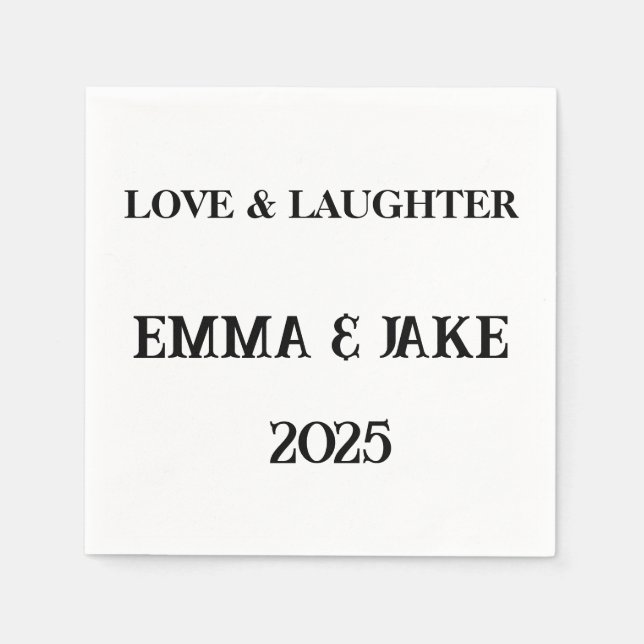 Love & Laughter Custom Napkins –Wedding Decor 2025 (Front)