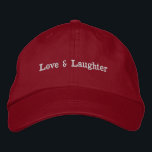 Love & Laughter Custom Text Charming Stylish Hat<br><div class="desc">Introducing the "Love & Laughter" Hat,  a charming and stylish accessory designed to celebrate the joyous union of love. 

Hat Colour: Red

You can customize the design.</div>