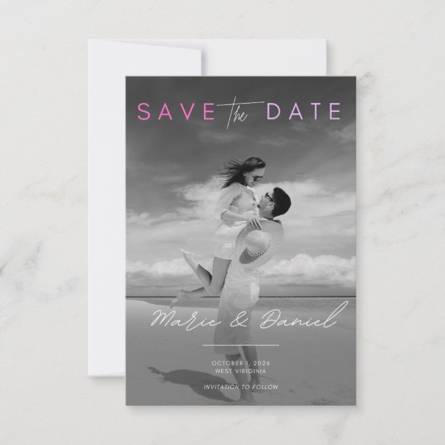 Love, Laughter & Forever Save The Date Card (Front)