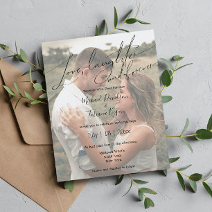 love, laughter & forever wedding photo Invitation