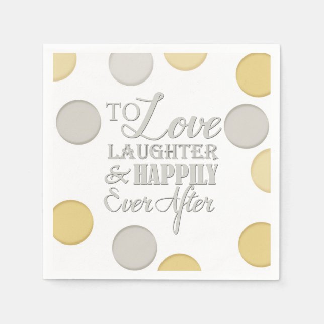 Love Laughter Happily Ever After Wedding Napkin (Front)