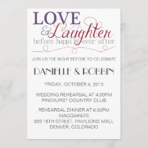 Love & Laughter Rehearsal Invitation
