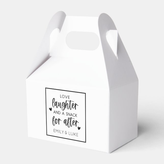 Love Laughter Wedding Midnight Snack  Favor Box (Front Side)