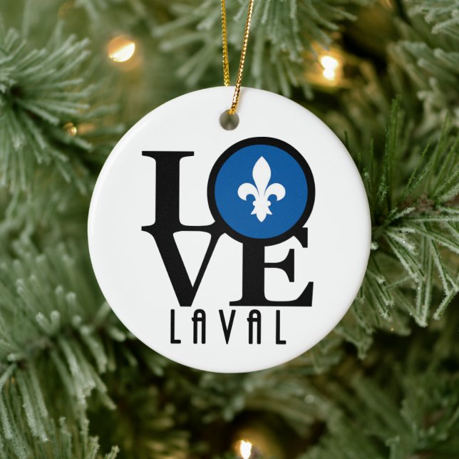 LOVE Laval Quebec Ceramic Ornament (Tree)