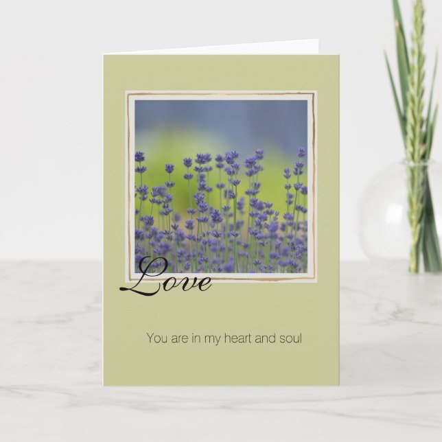 Love Lavender Flowers Card (Front)