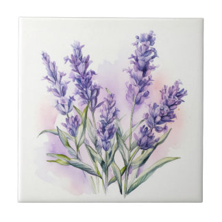 Love Lavender flowers Tile