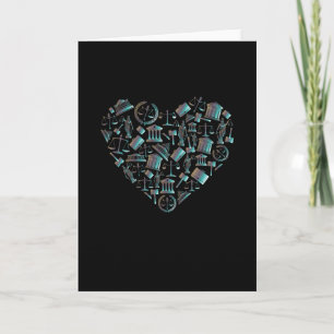 Love Law - Minimalist Lunar Green Heart Card