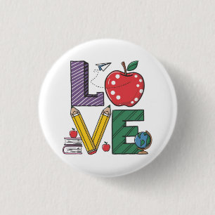 Love learning Beautiful Back to School 1 Inch Round Button