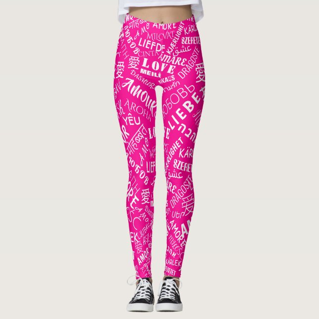 Love Leggings Multi Language - Choose Your Colours (Front)