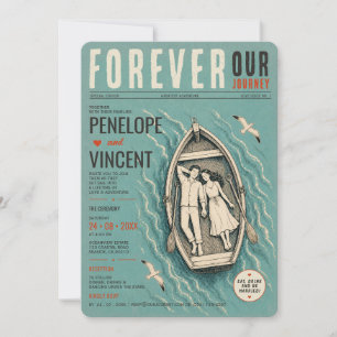 Love & Leisure Adventure Wedding Gazette  Invitation