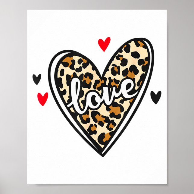 Love Leopard Valentines  Poster (Front)