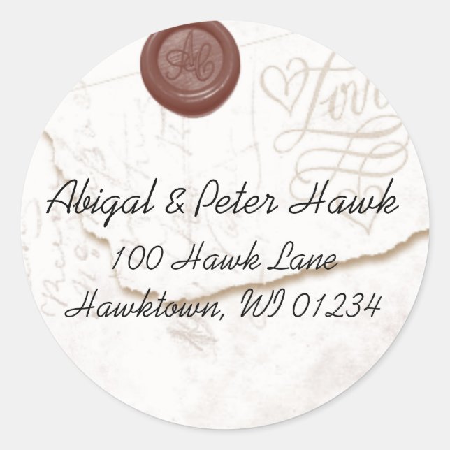 Love Letter Address Label Stickers (Front)
