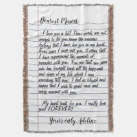 Love Letter Gift Husband Wife For Him Her Blanket