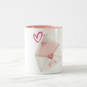 Love Letter Mug – Romantic Envelope & Pink Heart D