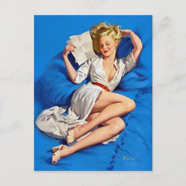 Love Letter Pin Up Postcard (Front)
