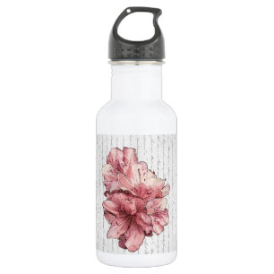 Love Letter Pink Illustrated Flower Customize Name 532 Ml Water Bottle