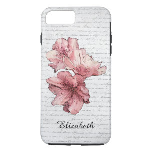 Love Letter Pink Illustrated Flower Customize Name Case-Mate iPhone Case