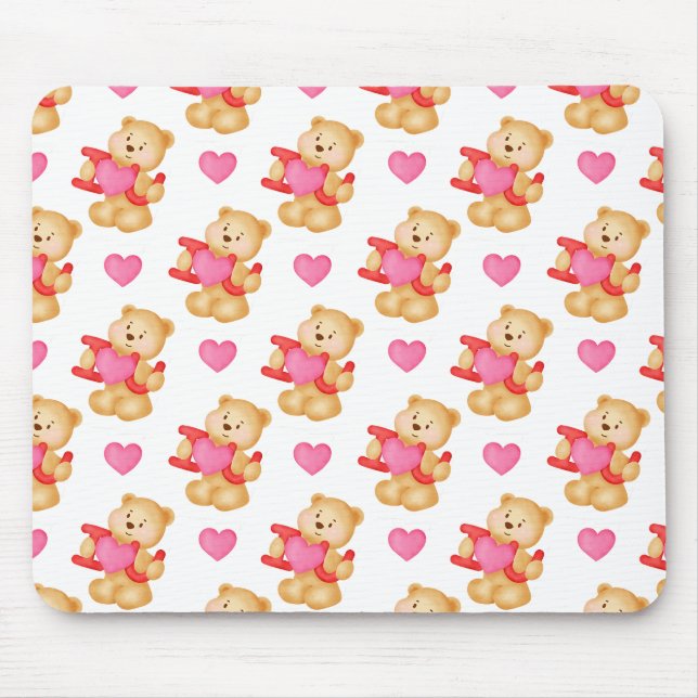  Love Letter Teddy Bear Mouse Pad (Front)