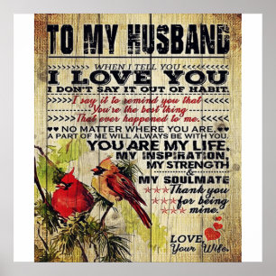 Love Letter To Husband Special Gift For Man Poster