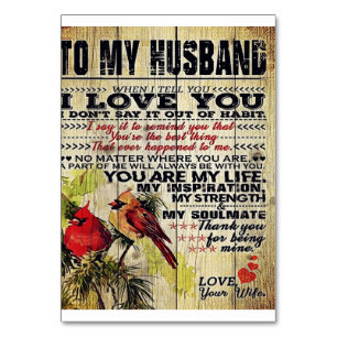 Love Letter To Husband Special Gift For Man Table Number