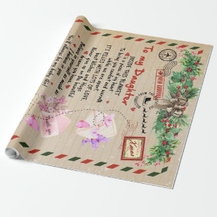 Love Letter To My Daughter From Mom Birthday Gift Wrapping Paper