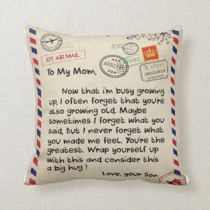 Love Letter To My Mom From Son Mother's Day Gift Throw Pillow
