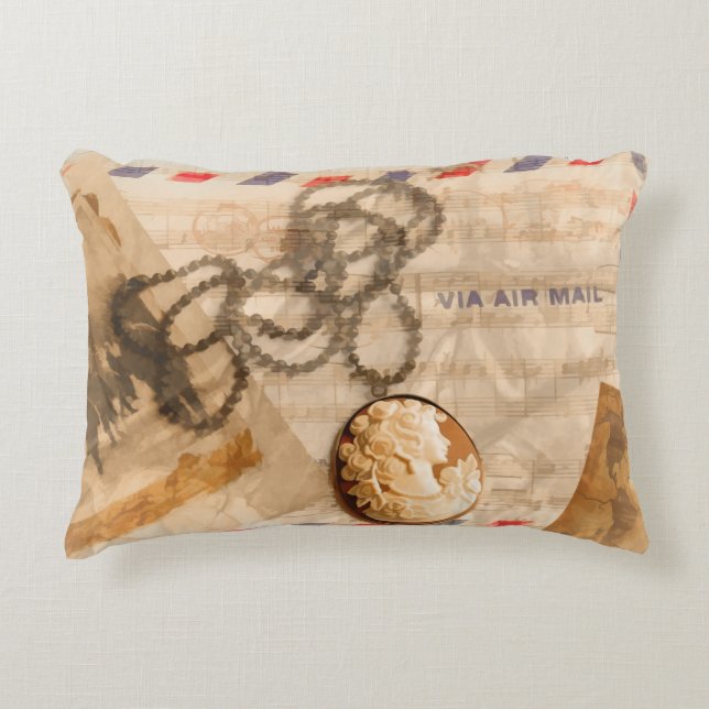 Love letter vintage accent pillow (Front)