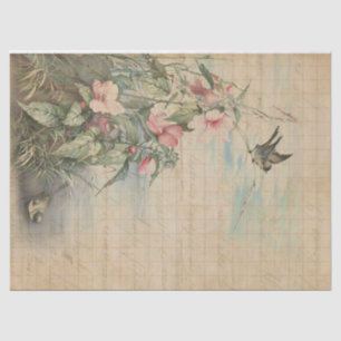 Love Letter with Hibiscus Decoupage   Tissue Paper