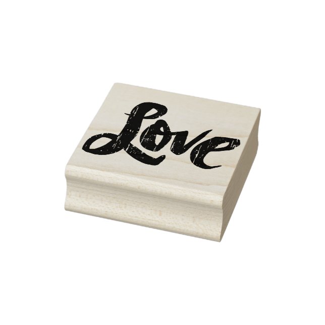 LOVE Lettering Distressed Calligraphy Romance Rubber Stamp (Stamp)