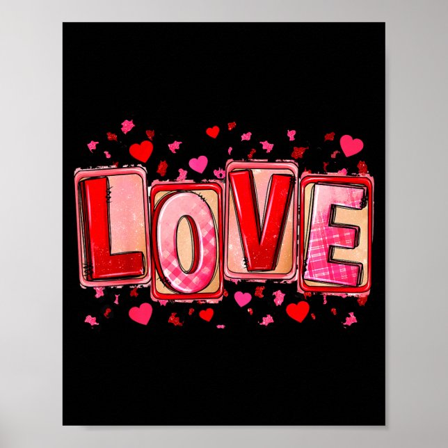 Love Lettering Leopard Day Pink Valentine s Humor Poster (Front)