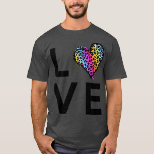 Love Letters Animal Print Cheetah Leopard Heart Va T-Shirt