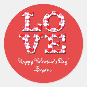 LOVE Letters Heart Typographie Sticker de Valentin