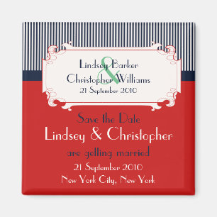 Love Letters Nautical Save the Date Magnet