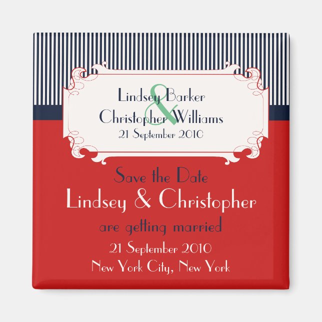Love Letters Nautical Save the Date Magnet (Front)