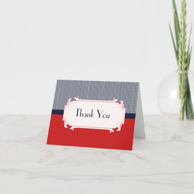 Love Letters Nautical Thank You Note Card (Front)