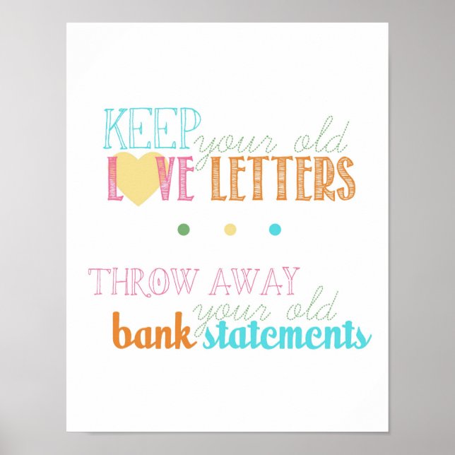 love letters quote - from "wear sunscreen" song poster (Front)