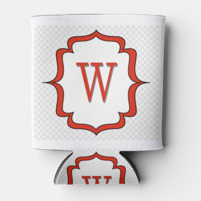 Love Letters "W"  Can Cooler (Front)