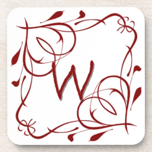 Love Letters "W"  Coaster (Front)