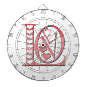 Love Letters With Hearts by Shirley Taylor Dartboard