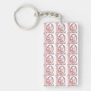 Love Letters With Hearts by Shirley Taylor Keychain