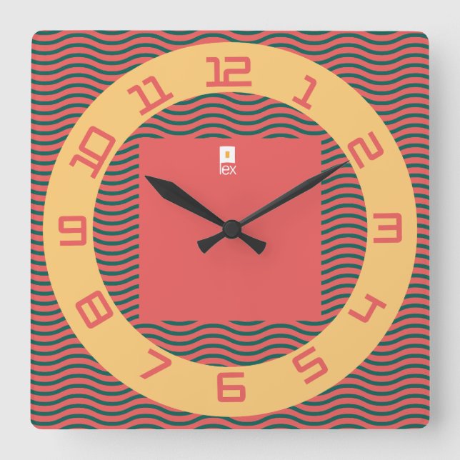 LOVE LEX REDREEN BY MASANSER SQUARE WALL CLOCK (Front)