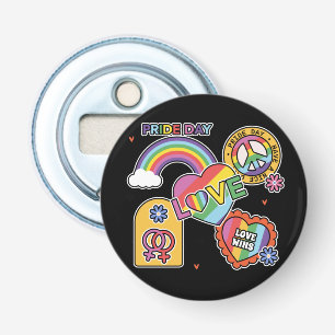 Love. LGBT+Pride. Pride day. Rainbow love. Bottle Opener