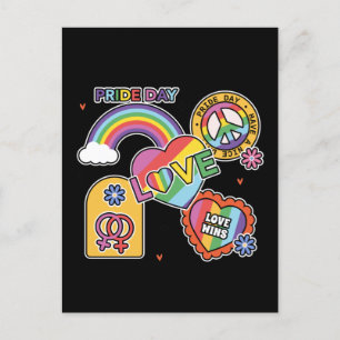 Love. LGBT+Pride. Pride day. Rainbow love. Card