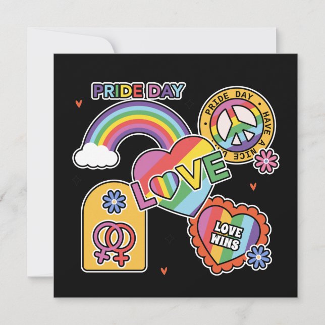 Love. LGBT+Pride. Pride day. Rainbow love.   Card (Front)