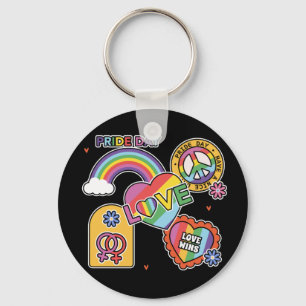Love. LGBT+Pride. Pride day. Rainbow love. Keychain